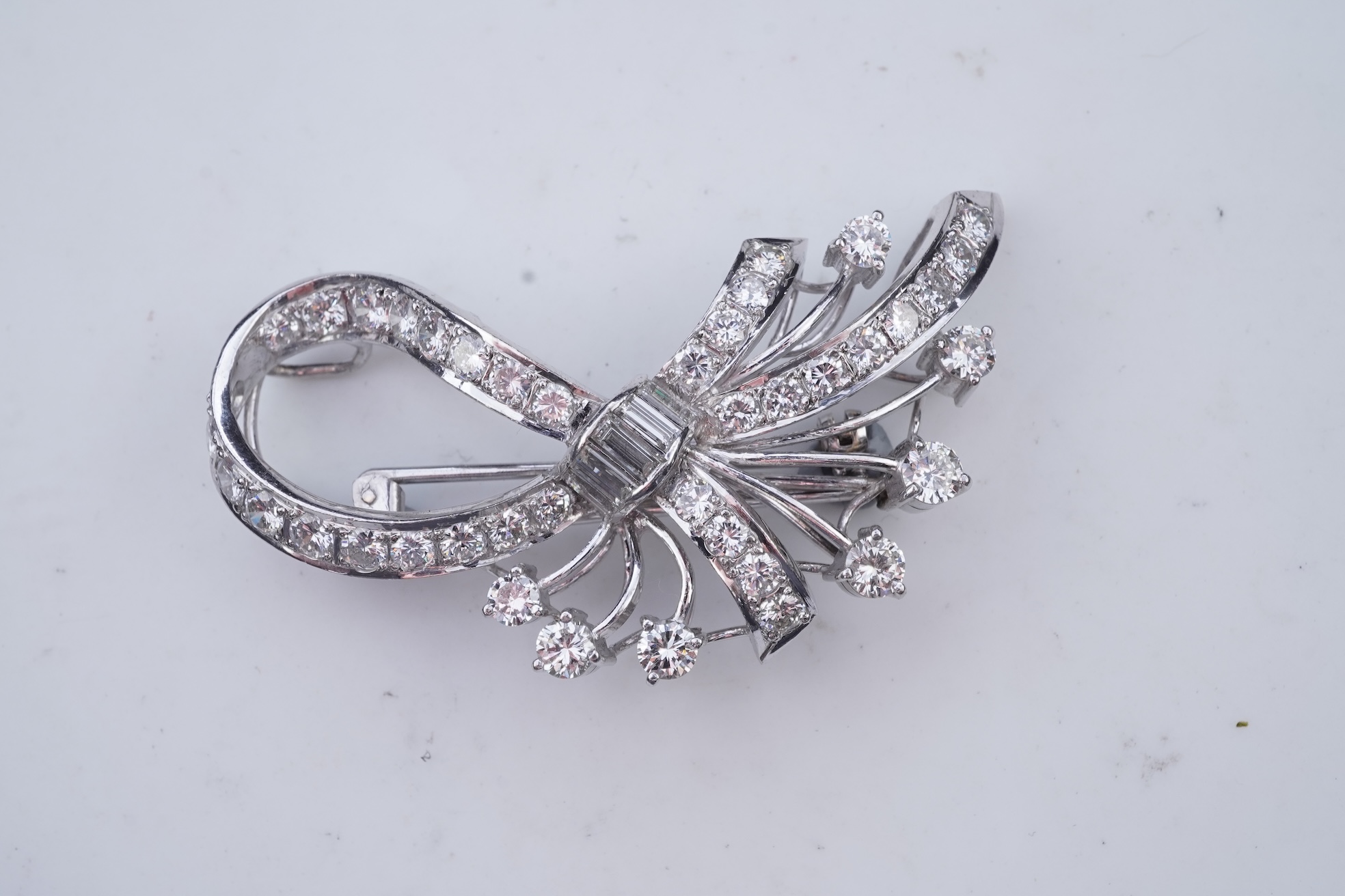 A diamond brooch, mid 20th century
